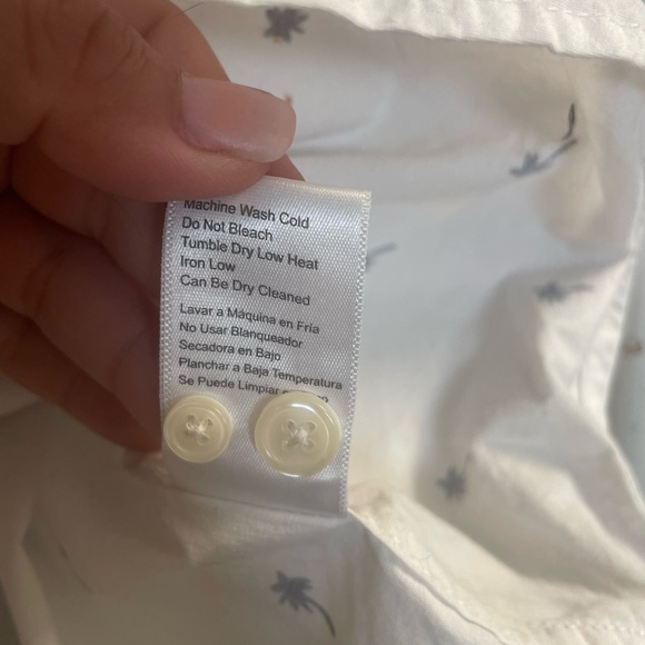 Jachs New York Poplin Stretch ButtonDown w/Navy Palm Trees XXL 2X - Picture 7 of 9